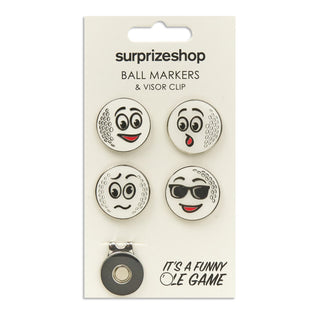 Surprizeshop It's a Funny Ole Game Golf Ball Marker and Visor Clip Set