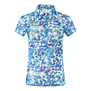 Pure Golf Mesh Cap Sleeve Polo Shirt - Dappled Ocean