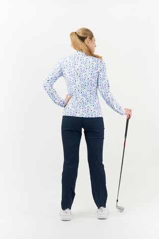 Pure Golf Serenity Quarter Zip Long Sleeve Mid Layer - Opal Wish