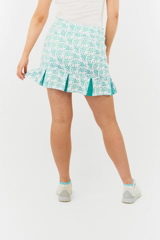 Alda Pull-On Golf Skort - Floating Palms White