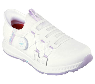 Skechers Go Golf Elite Slip In Waterproof Ladies Golf Shoes- White/Lavender
