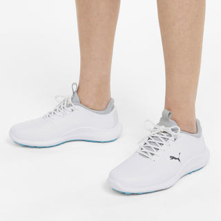Puma Ignite Pro Waterproof Ladies Golf Shoes- White/Blue/Silver