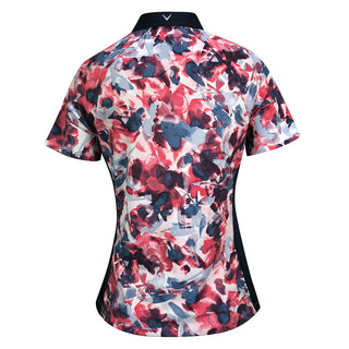 Callaway Golf Ladies Short Sleeve Floral Polo - Fruit Dove