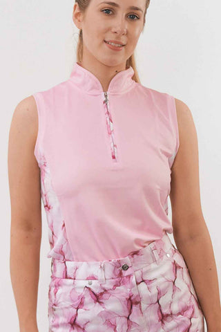 Pure Golf Ladies Elise Sleeveless Golf Polo Shirt - Orchid Pink