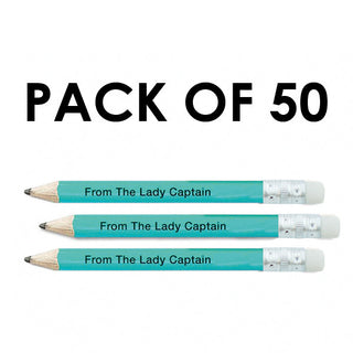 Pack of 50 From the Lady Captain Pencil with eraser- Aqua