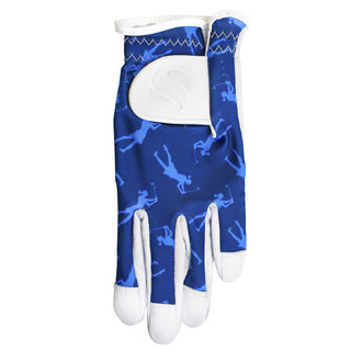 Cabretta Leather Lycra Comfort Stretch Left Hand Ladies Golf Glove - Blue Lady Golfer