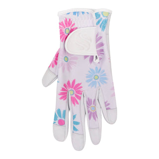 Cabretta Leather Lycra Comfort Stretch Left Hand Ladies Golf Glove - Daisy Dream