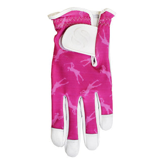 Cabretta Leather Lycra Comfort Stretch Left Hand Ladies Golf Glove - Pink Lady Golfer