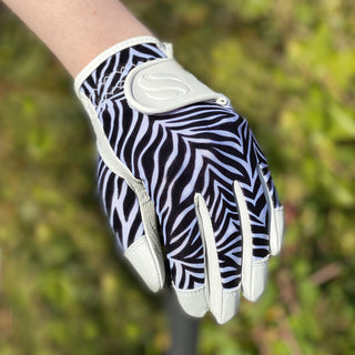 Surprizeshop Cabretta Leather Left Hand Ladies Golf Glove - Zebra