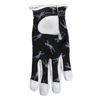 Cabretta Leather Lycra Comfort Stretch Left Hand Ladies Golf Glove - Black Lady Golfer