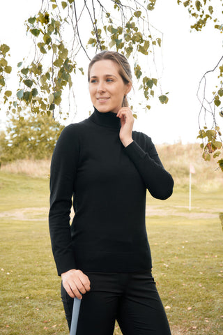 Pure Golf Super Soft Glow Roll Neck - Black