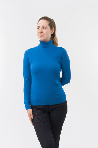Pure Golf Super Soft Glow Roll Neck - Vallarta Blue
