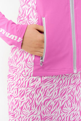 Pure Golf Ladies Breeze Golf Jacket - Azalea Zebra