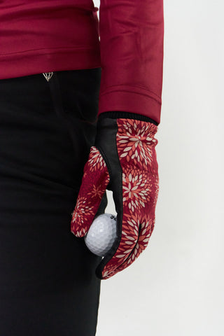 Pure Golf Garnet Berry Pair of Winter Ladies Golf Gloves