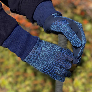 Surprizeshop Polar Stretch Pair of Winter Ladies Golf Gloves - Navy Snake