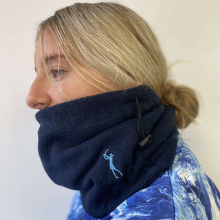Soft Fleece Lined Womens Golf Snood with Embroidered Lady Golfer - Navy