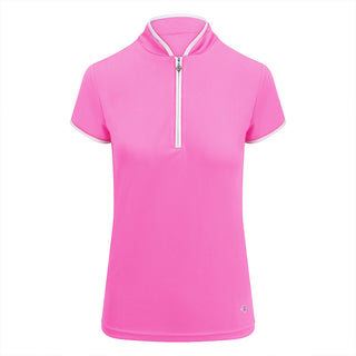 Pure Golf Bloom  Cap Sleeve Womens Golf Polo Shirts - Azalea