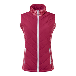 Pure Golf Amber Quilted Gilet  - Garnet Berry