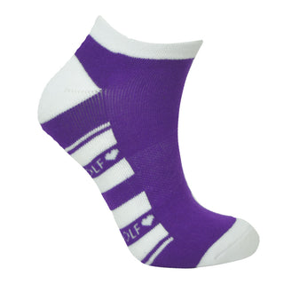 Pure Ladies 2 Pair Pack Of Trainer Golf Socks- Purple