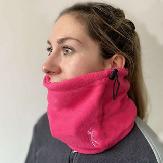 Soft Fleece Lined Womens Golf Snood with Embroidered Lady Golfer - Pink