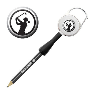 Lady Golfer Retractable Golf Pencil - Black