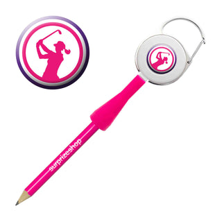 Lady Golfer Retractable Golf Pencil - Pink