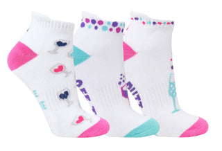 3 Pair Pack Assorted Boozy Themed Ladies Golf Socks