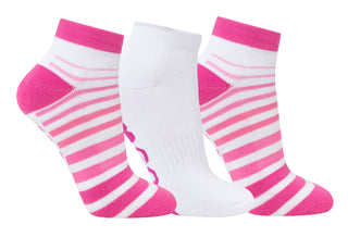 Ladies Golf Trainer Socks - 3 Pair Pack Pack - Pink