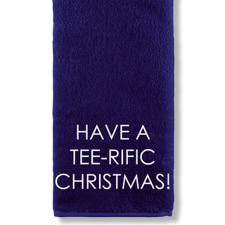 'Have a Tee-rific Christmas!' Trifold Christmas Golf Towel -Navy