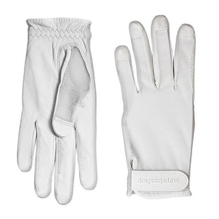 Surprizeshop Cabretta Leather Tan Through Ladies Golf Glove- White