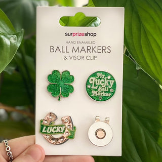 Surprizeshop Good Luck Golf Ball Marker and Visor Clip Set