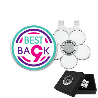 Best Back 9 Ball Marker and Visor Clip in Presentation Gift Box