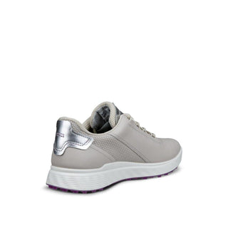 Ecco Golf S-Casual Waterproof Ladies Golf Shoes - Gravel/Silver Metallic