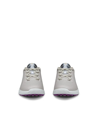 Ecco Golf S-Casual Waterproof Ladies Golf Shoes - Gravel/Silver Metallic