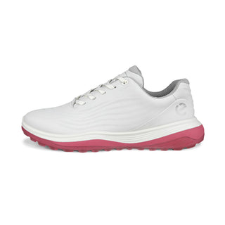 Ecco Ladies LT1 Waterproof Golf Shoes - White/Bubblegum