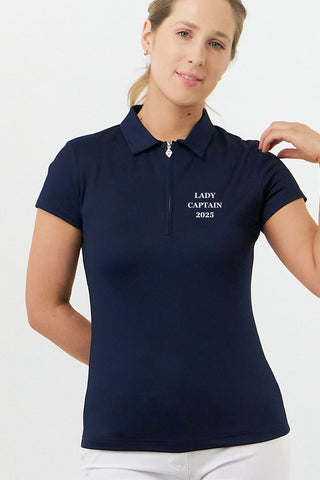 Lady Captain 2025 Cap Sleeve Polo Shirt Navy - Pure Golf