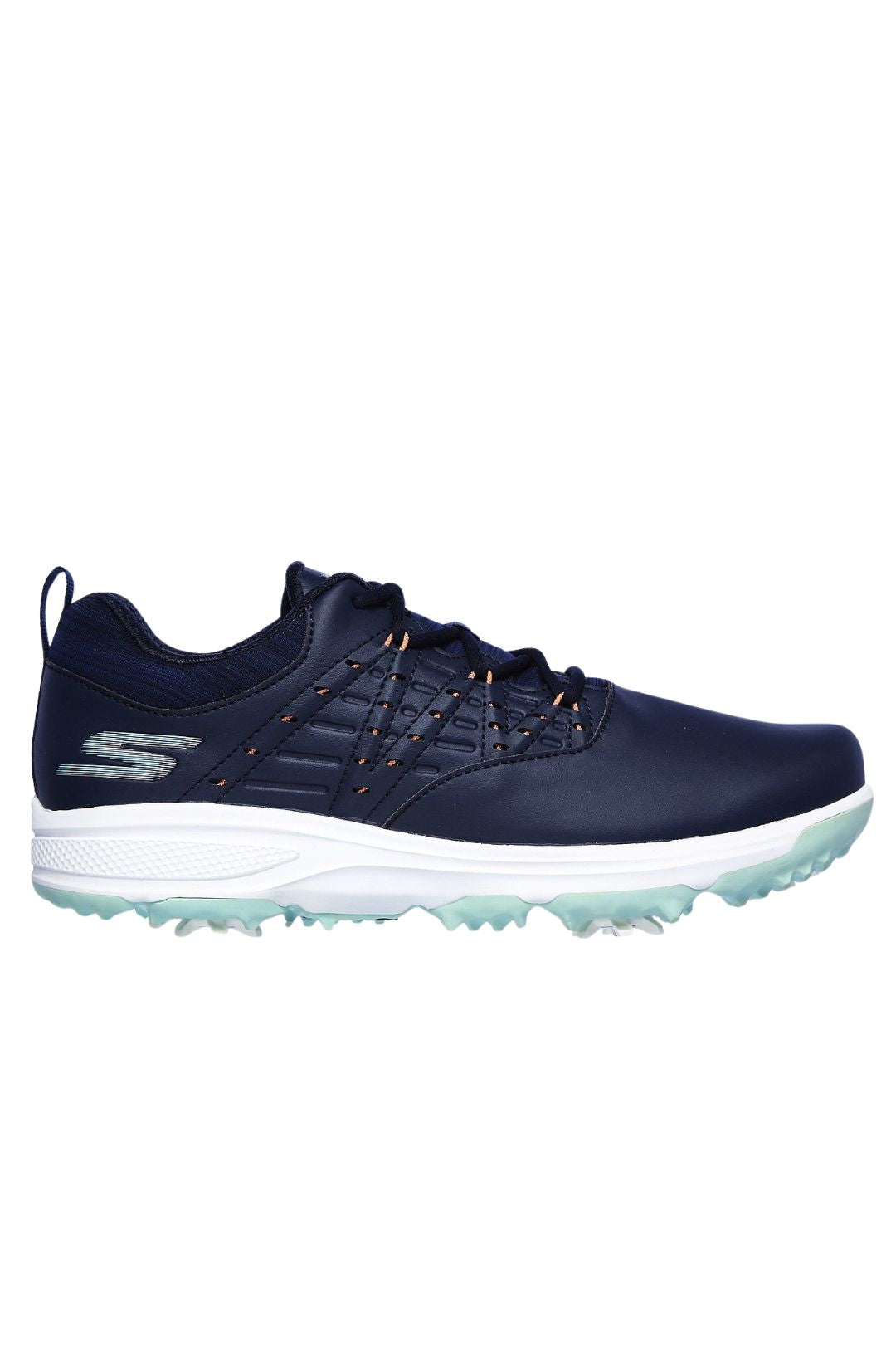 Skechers Go Golf Pro Soft Spike Waterproof Ladies Golf Shoes Navy and Turquoise