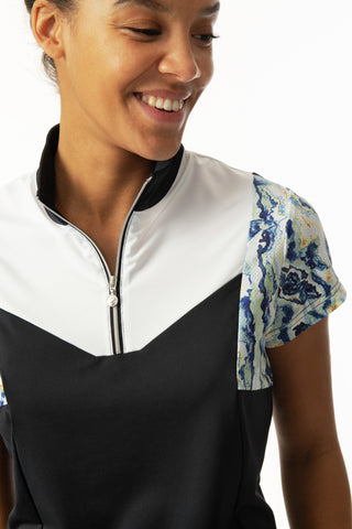 Daily Sports Margaret Cap Sleeve Polo Shirt - Navy