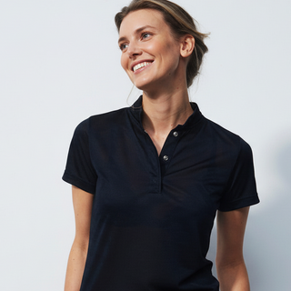 Daily Sports Ajaccio Cap Sleeve Polo Shirt - Black