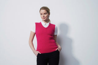 Daily Sports Ladies Madelene Vest Golf Top - Pink Tulip