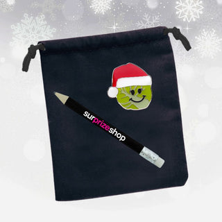 Christmas Ball Marker Set in Velveteen Bag - Christmas Brussel Sprout