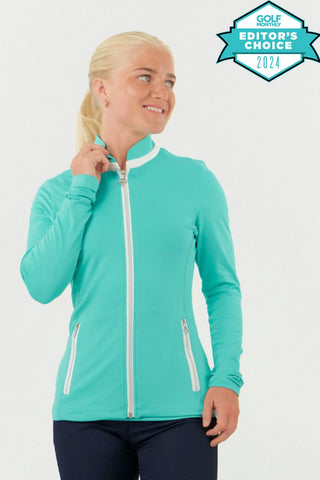 Mist Ladies Golf Full Zip Mid Layer - Ocean Blue