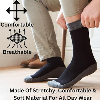 Becmoor Mens Socks (10 Pack) UK8-11 / Breathable Plain/Reinforced heel & toe/Smart Mens Socks/Casual Mens Socks/School Socks/Casual & Work - Navy & Grey