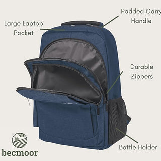 Becmoor Laptop Rucksack/Backpack - Navy