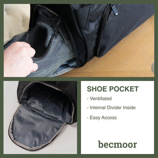 Becmoor | Versatile Duffle Bag | Gym Bag | Travel Bag | Sports Bag - Navy