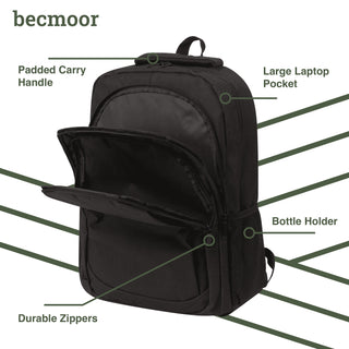 Becmoor Laptop Rucksack/Backpack - Black