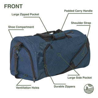 Becmoor | Versatile Duffle Bag | Gym Bag | Travel Bag | Sports Bag - Navy