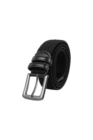 2-Pack Unisex Woven Holeless Belts - Black & Grey