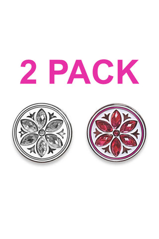 2 Pack Crystal Flower Golf Ball Markers