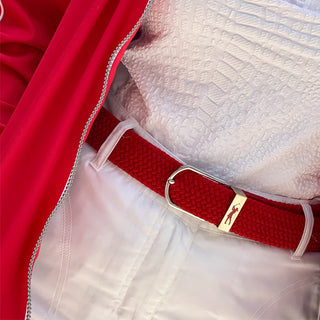 Red Stretch Webbing Ladies Golf Belt